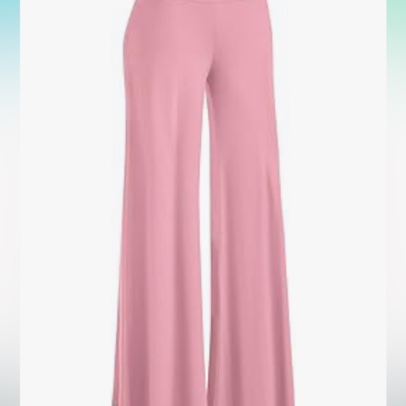 Made by Johnny Women's Solid Casual Comfy Stretchy Wide Leg Palazzo Lounge Pants - Picture 3 of 8